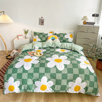 HKM-639507 Aloe Cotton Four-Piece Bedding Set with Striped, Heart, Starry Sky, Geometric, and Cartoon Designs