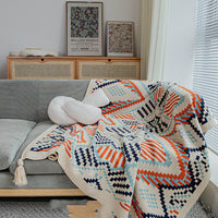 HKM-639507 Whole Body Acrylic Blanket with Geometric Pattern for Dormitory Naps