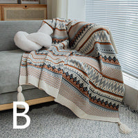 HKM-639507 Whole Body Acrylic Blanket with Geometric Pattern for Dormitory Naps