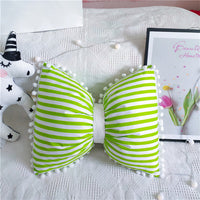 HKM-639571 Black and White Striped Cotton Bow Waist Pillow for Comfortable Lunch Breaks