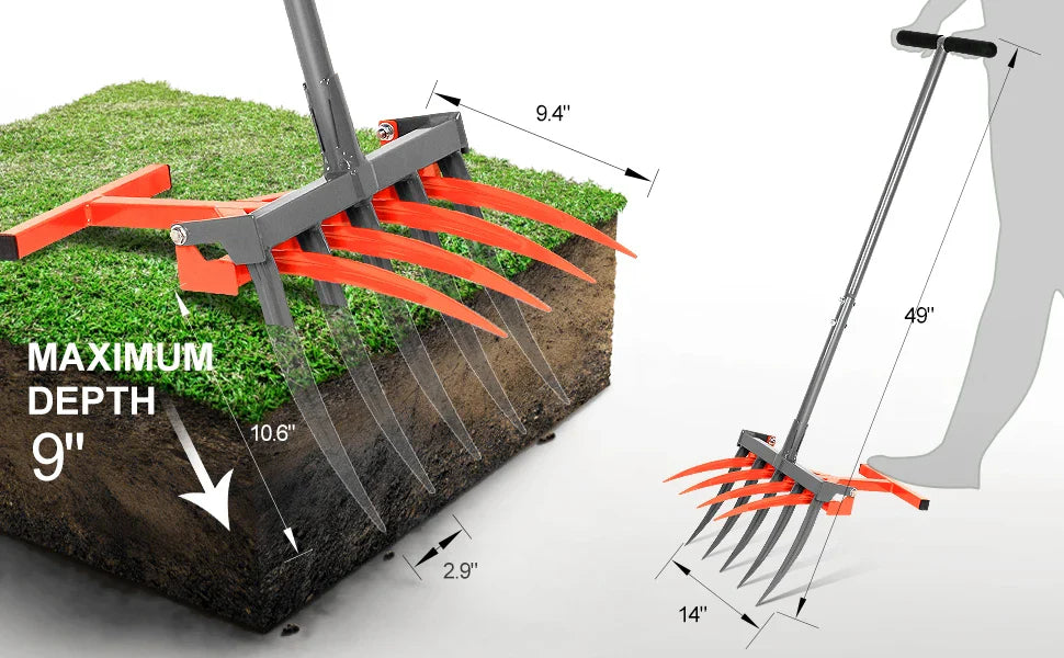 KTX-639699 2-in-1 Hand Soil Digging Machine and Tiller for Efficient Gardening and Landscaping