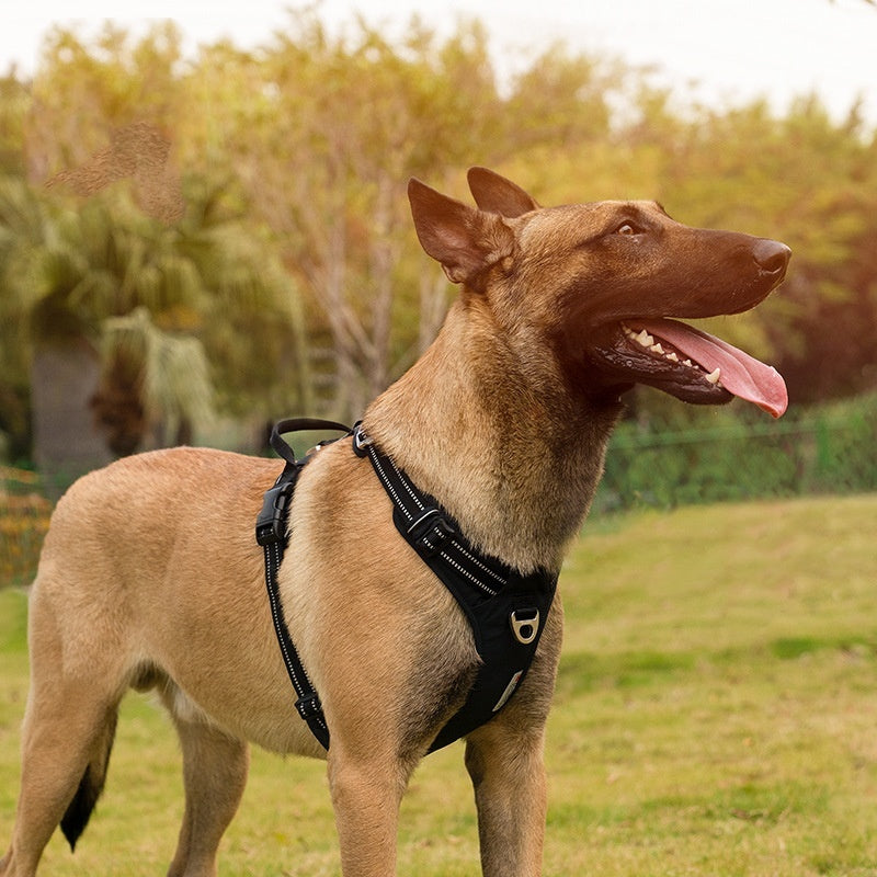 HKM-639699 Adjustable Camouflage Dog Chest Strap with Reflective Features, Explosion-Proof Nylon Material