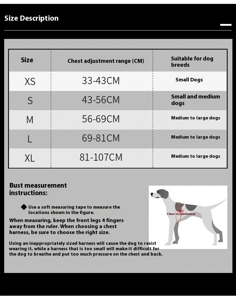 HKM-639699 Adjustable Camouflage Dog Chest Strap with Reflective Features, Explosion-Proof Nylon Material