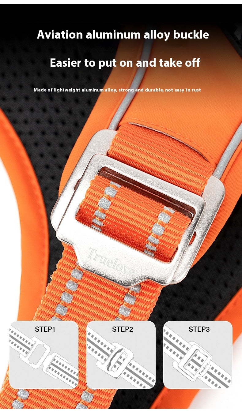 HKM-639699 Adjustable Camouflage Dog Chest Strap with Reflective Features, Explosion-Proof Nylon Material