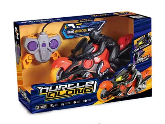 HKM-639763 2.4G Remote-Control Stunt Motorcycle with 360-Degree Rotation and Lights for Kids