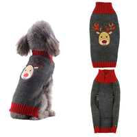 HKM-639763 Cozy Acrylic Christmas Sweater for Small Dogs with Pompoms