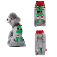 HKM-639763 Cozy Acrylic Christmas Sweater for Small Dogs with Pompoms