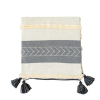 HKM-639891 Cotton Geometric Pattern Towel Blanket in White and Yellow, 130x170CM