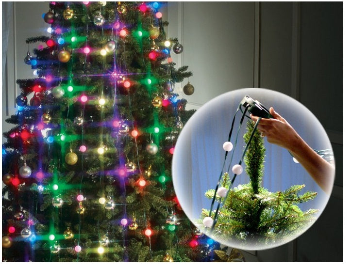 HKM-639955 LED Christmas Tree String Lights - 64 Bulbs, 1.5m Length Each, Festive Decoration