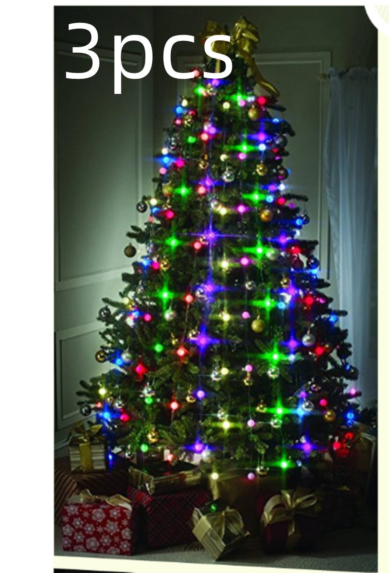 HKM-639955 LED Christmas Tree String Lights - 64 Bulbs, 1.5m Length Each, Festive Decoration