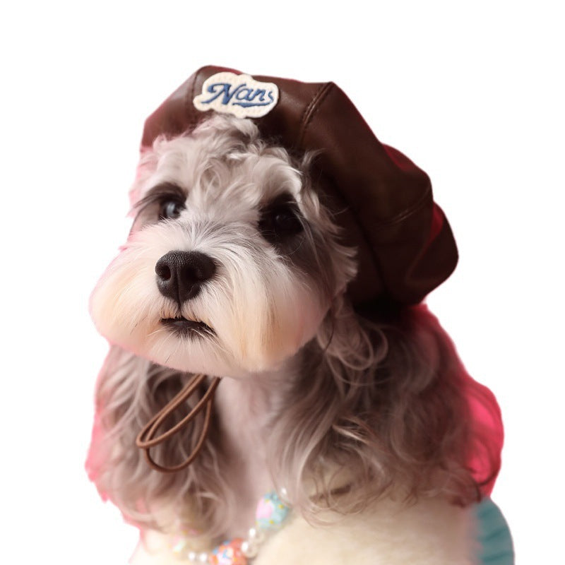 HKM-640019 Concave Shape Pumpkin Hat for Dogs in Black, Beige, Red, and Brown