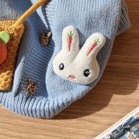 HKM-640083 Cute Blue Rabbit Sweater for Pets - Knitted Pullover for Autumn and Winter