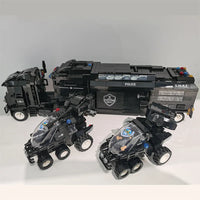 HKM-640083 SWAT Team Truck Building Block Set - Military Action Construction Toy for Ages 6 and Up