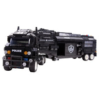 HKM-640083 SWAT Team Truck Building Block Set - Military Action Construction Toy for Ages 6 and Up