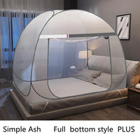 HKM-640339 Folding Mosquito Net - Modern Yurt Style with Stainless Steel Frame, Available in Multiple Bed Sizes