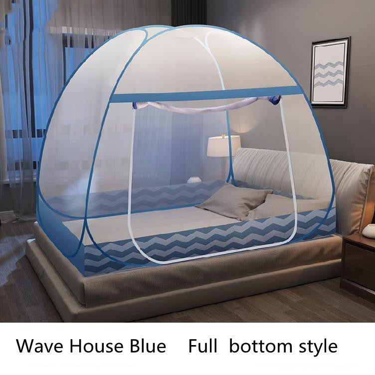 HKM-640339 Folding Mosquito Net - Modern Yurt Style with Stainless Steel Frame, Available in Multiple Bed Sizes