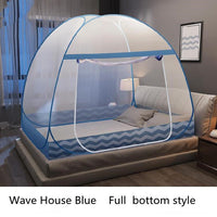 HKM-640339 Folding Mosquito Net - Modern Yurt Style with Stainless Steel Frame, Available in Multiple Bed Sizes