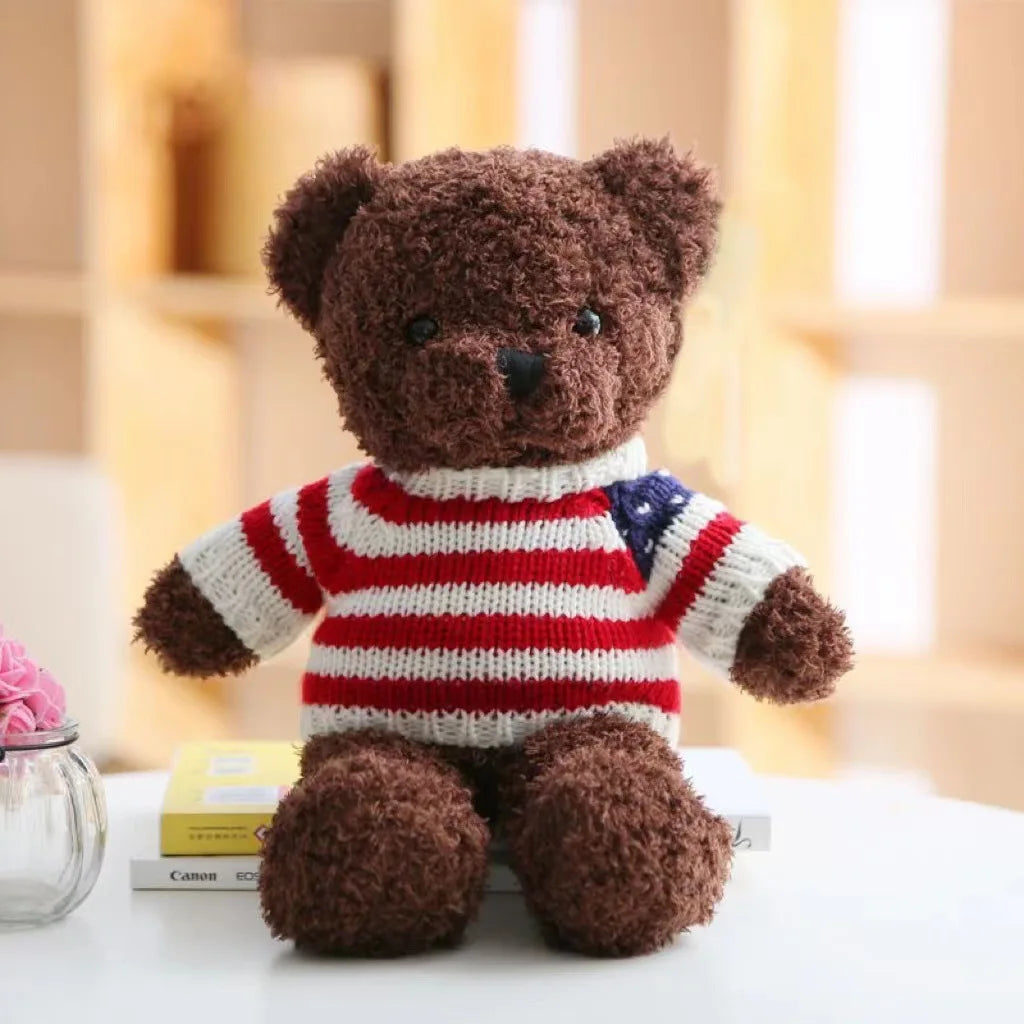 KTX-640339 Soft Plush Teddy Bear with Bow - Customizable Stuffed Animal, 10cm to 100cm, Ideal for All Ages