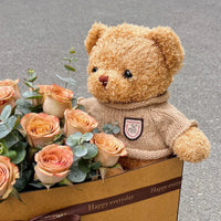 HKM-640339 Soft Plush Teddy Bear with Bow - Customizable Stuffed Animal, 10cm to 100cm, Ideal for All Ages