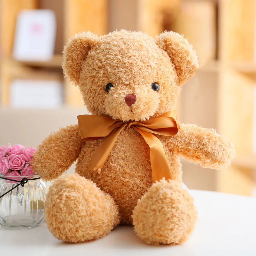 KTX-640339 Soft Plush Teddy Bear with Bow - Customizable Stuffed Animal, 10cm to 100cm, Ideal for All Ages