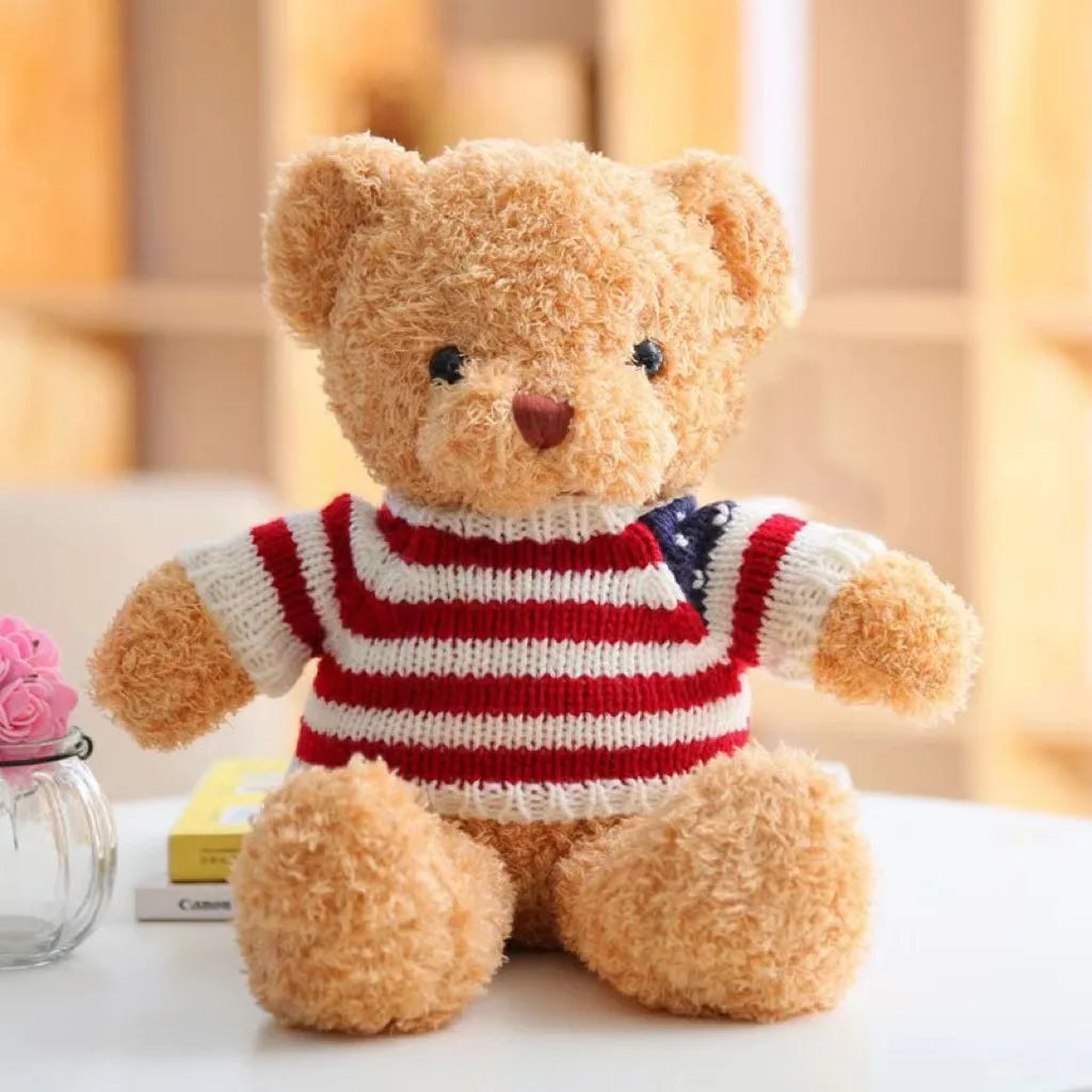 KTX-640339 Soft Plush Teddy Bear with Bow - Customizable Stuffed Animal, 10cm to 100cm, Ideal for All Ages