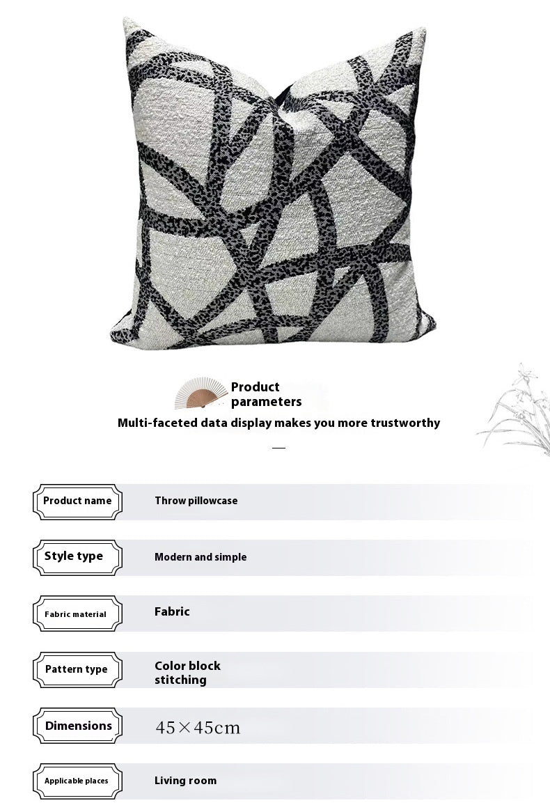 HKM-640467 Nordic Style Embroidered Pillow Cases for Living Room and Tea Room, 45x45cm & 32x52cm Options