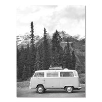 HKM-640595 Nordic Black and White Seaside Landscape Canvas Wall Poster - Frameless Artwork for Holiday Surfing Decor