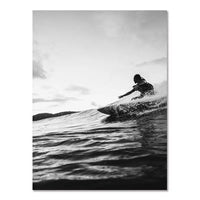 HKM-640595 Nordic Black and White Seaside Landscape Canvas Wall Poster - Frameless Artwork for Holiday Surfing Decor