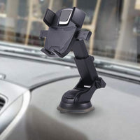 HKM-640723 Universal Long Pole Car Phone Holder for 4" to 6.4" Screens - Adjustable Arm Clamp, Black