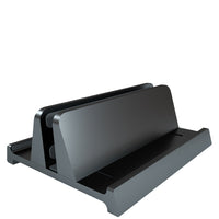 HKM-640851 Aluminum Alloy Vertical Storage Base for Laptops, Tablets, and Mobile Phones – Adjustable Width Options