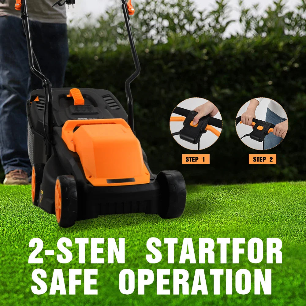 KTX-640851 Electric Push Lawn Mower 1300W with Grass Box for Efficient Garden Cutting