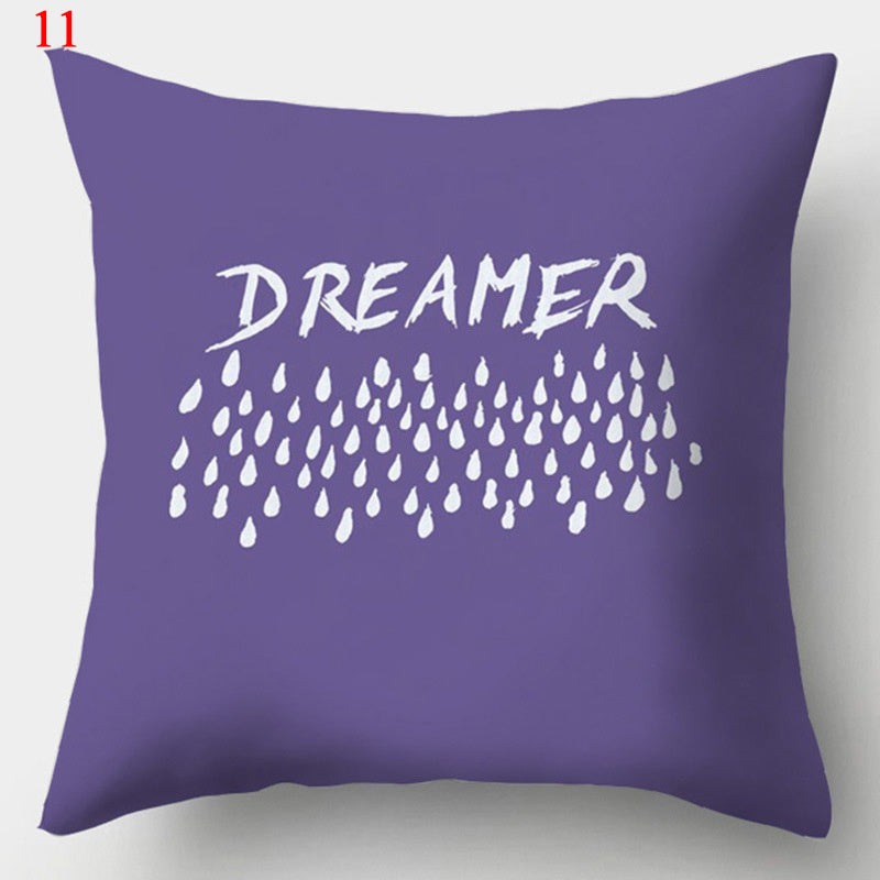 HKM-640979 Colorful Geometric Pillowcase - Modern Minimalist Design, 44 x 44 cm, Fashionable Chemical Fiber Material