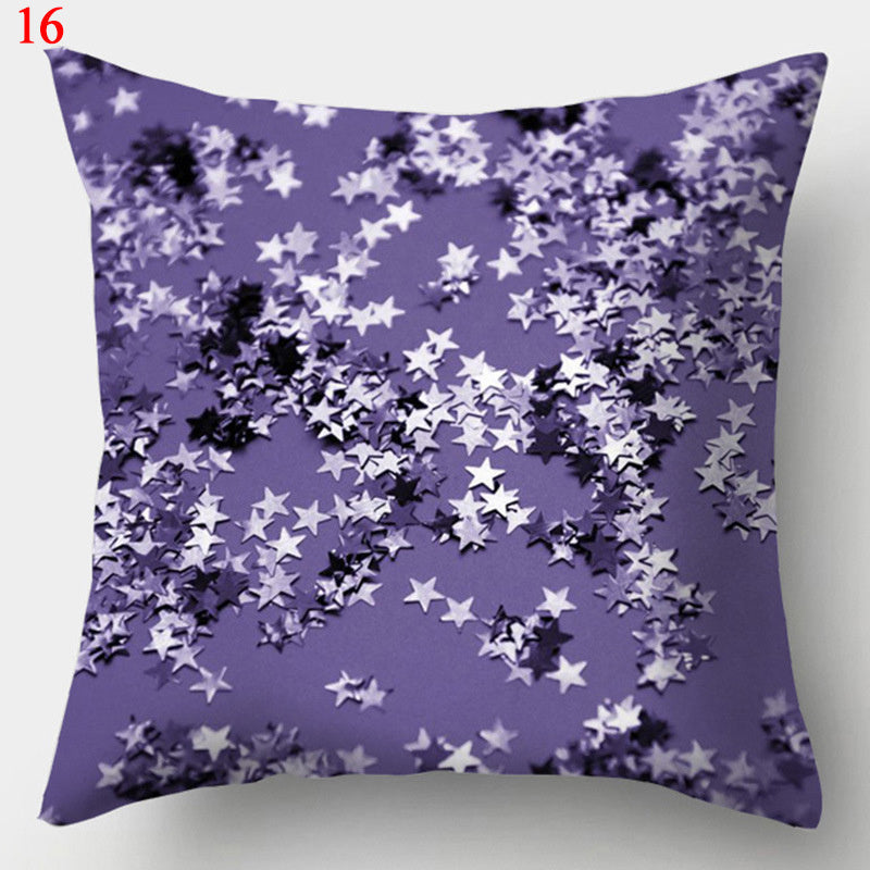 HKM-640979 Colorful Geometric Pillowcase - Modern Minimalist Design, 44 x 44 cm, Fashionable Chemical Fiber Material
