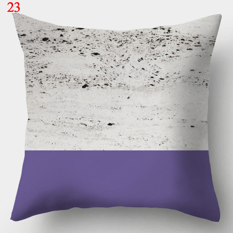 HKM-640979 Colorful Geometric Pillowcase - Modern Minimalist Design, 44 x 44 cm, Fashionable Chemical Fiber Material