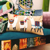 HKM-641043 Cotton and Linen Cushion Cover with Cartoon Pattern for Living Room Sofa