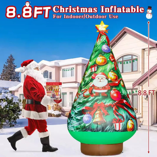 KTX-641107 8.8 FT Christmas Inflatable Tree Decoration for Outdoor Garden and Lawn Use