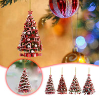 HKM-641107 Modern Acrylic Christmas Tree Pendant Holiday Decoration - Set of 4