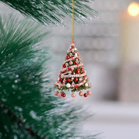 HKM-641107 Modern Acrylic Christmas Tree Pendant Holiday Decoration - Set of 4