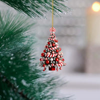 HKM-641107 Modern Acrylic Christmas Tree Pendant Holiday Decoration - Set of 4