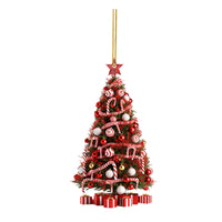 HKM-641107 Modern Acrylic Christmas Tree Pendant Holiday Decoration - Set of 4