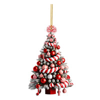HKM-641107 Modern Acrylic Christmas Tree Pendant Holiday Decoration - Set of 4