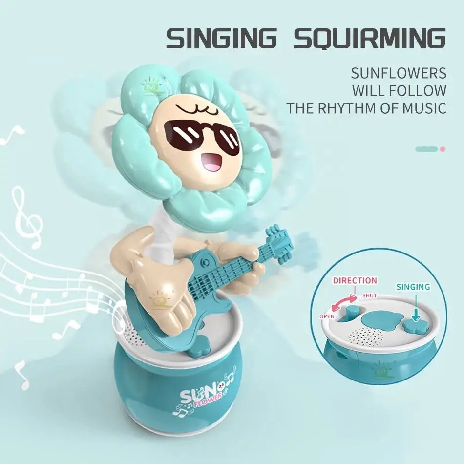 HKM-641235 Dancing Sunflower Music Toy for Kids | Electric Glide Flower Doll Educational Toy