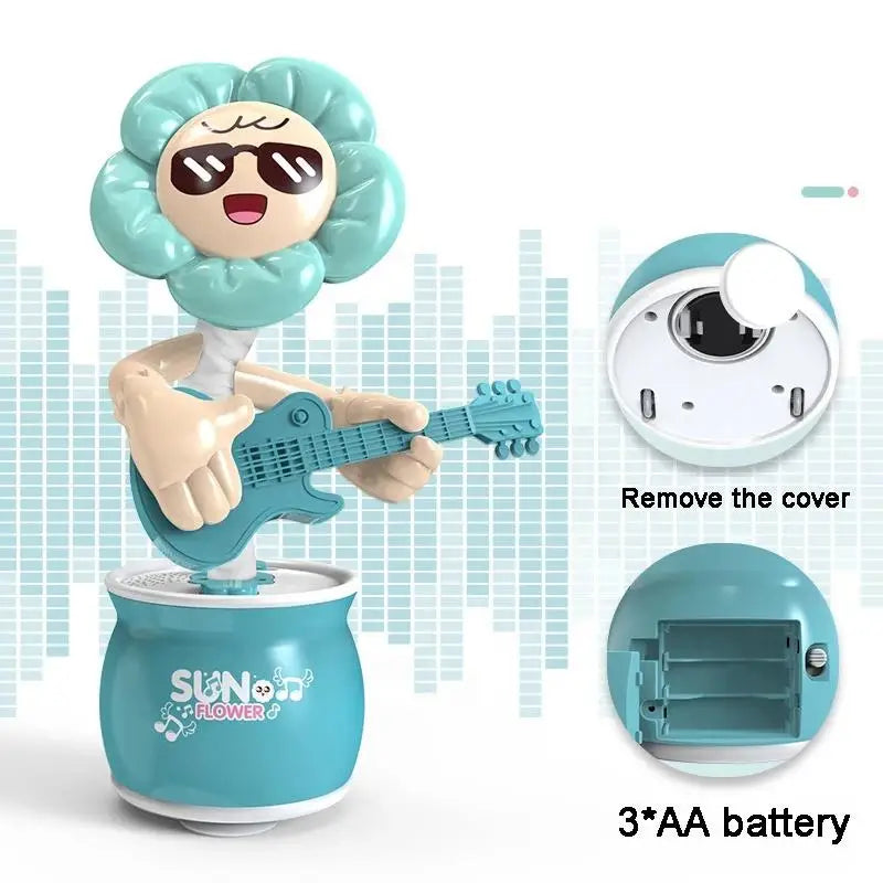 HKM-641235 Dancing Sunflower Music Toy for Kids | Electric Glide Flower Doll Educational Toy
