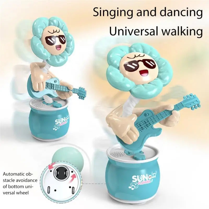 HKM-641235 Dancing Sunflower Music Toy for Kids | Electric Glide Flower Doll Educational Toy