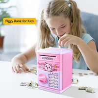 HKM-641299 Electronic Piggy Bank ATM Money Safe Box for Kids - Plastic, Mini Size, Ideal for Ages 2-12
