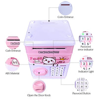 HKM-641299 Electronic Piggy Bank ATM Money Safe Box for Kids - Plastic, Mini Size, Ideal for Ages 2-12