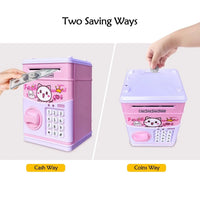 HKM-641299 Electronic Piggy Bank ATM Money Safe Box for Kids - Plastic, Mini Size, Ideal for Ages 2-12