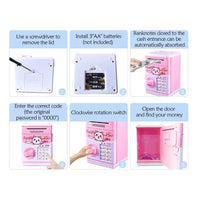 HKM-641299 Electronic Piggy Bank ATM Money Safe Box for Kids - Plastic, Mini Size, Ideal for Ages 2-12