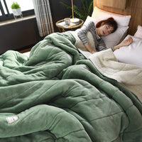 HKM-641427 Plush Coral Fleece Blanket - Soft & Warm Twin Size Throw for All Seasons