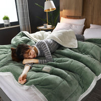HKM-641427 Plush Coral Fleece Blanket - Soft & Warm Twin Size Throw for All Seasons